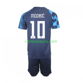 Camisolas de futebol Croácia Modrić 10 Criança Equipamento Alternativa World Cup 2022 Manga Curta